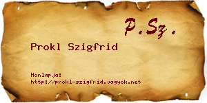 Prokl Szigfrid névjegykártya